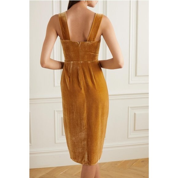 Reformation 
Emira Dress Gold Silk Blend Dress NWT - Picture 2 of 10